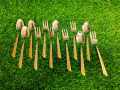 Tea & Fork Golden colour Spoon 12 peices Stainless steel. Dessert Spoon, Coffee Spoon, Golden Teaspoon, Spoon Silverware. 12 Pcs cutlery set. 