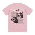 slowdive Men's clothing short sleeved pure cotton T-shirt Men's fashion breathable minimalist T-shirt Japanese anime pattern. 