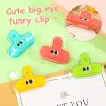1/4PCS Cartoon Big Eye Paperclip Acrylic Binder Clip Planner Clips Paper Clamp Office School Stationery for Journal Scrapbook Clip. 