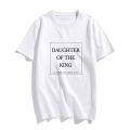 Christian T-Shirt Daughter of The King Letter Print Cute Women T-Shirt Jesus Shirt Harajuku Graphic Top Female Women T Clothes.