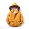 Boys Jacket 2-14 Years Old Resist The Severe Cold Heavy Thick Plus Velvet High Quality Long Hooded Coat For Kids Windbreaker.