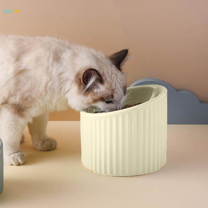 Raised%20Cat%20Food%20Bowl%20Kitten%20Water%20Bowl%20Pet%20Slow%20Feeder%20Durable%20Protect%20Pet's%20Spine%20Food%20Container%20Tilted%20Elevated%20Cat%20Bowl%20for%20Indoor%20Cats%20,%20Yellow%20-%20Image%202