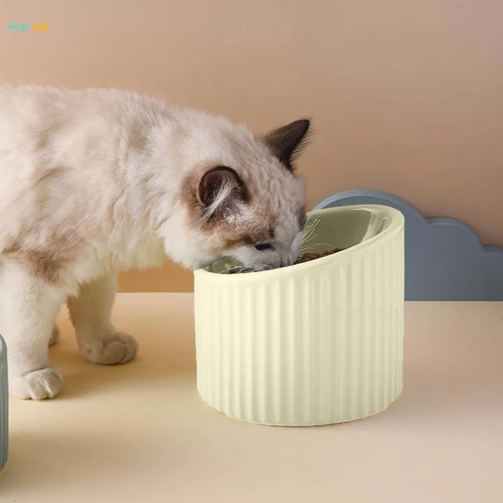 Raised%20Cat%20Food%20Bowl%20Kitten%20Water%20Bowl%20Pet%20Slow%20Feeder%20Durable%20Protect%20Pet's%20Spine%20Food%20Container%20Tilted%20Elevated%20Cat%20Bowl%20for%20Indoor%20Cats%20,%20Yellow%20-%20Image%202