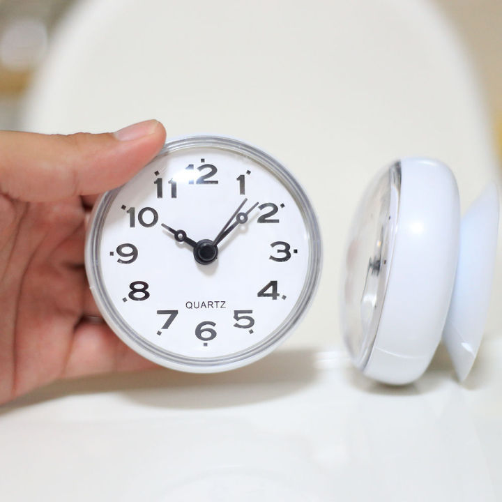European-Style Waterproof Suction Cup Small Clock Bathroom Ideas Wall Clock Small Simple Kitchen Refrigerator Clock Household round Pocket Watch