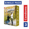 Coral Super Ultra Thin Lubricated Natural Latex Condom Single Pack 3x1= 3pcs. 