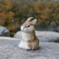 Realistic Faux Bunny Fur Model Animal Figurine Decor Simulation Bunny Fur A. 