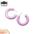 Carat Smooth Earrings Chic C-shaped Women's Huggie Earrings Lightweight Daily Wear Jewelry for Commute Dating Solid Color Lady Ear Accessories Minimalist Style Earrings. 