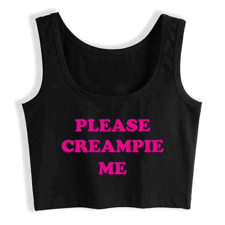 Please%20Creampie%20Me%20Design%20Slim%20Crop%20Top%20Hotwife%20Funny%20Flirtatious%20Style%20Tank%20Tops%20Swinger%20Naughty%20Casual%20Sports%20Camisole%20-%20Image%203