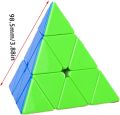 TOYESS 3x3 Pyraminx Carbon Fibre Magic Cube, 3x3x3 Pyramid Triangle Puzzle Cube Brain Teasers Toys for Kids & Adults.