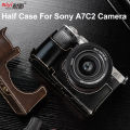 A7CII Camera Half Case PU Camera Base for Sony A7C2 A7C Mark II Retro Protector Bag Buttom Opening Battery Changable 1/4 Screw. 