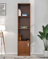 Lukzer 4 Layer Modern Bookshelf Multipurpose Living Room Storage Organizer Display Rack, Free Standing bookshelf with Open Shelves and 1 cabinet Shelve Design by Nahid Furniture 60x16x10". 