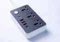 Maxline ML-804 Multiplug 3 Ways Power Socket And 4USB Port ( PD + QC 3.0 Fast Charging ) With Adjust 2 Mobile Stand 2 Yard 6 Feet Cable. 