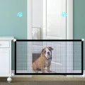 Magic Gate Portable Folding Mesh Baby Safety Fencing Gate Protection Indoor and Outdoor Safe Guard for Kids and Pets. 