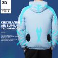 Outdoor Summer Cooling Fan Jacket Men USB Power Supply Air Conditioning Clothes Windbreaker Fishing Cycling Runing Hiking Jacket. 