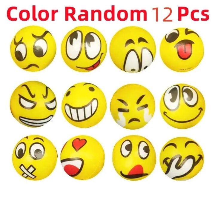 12Pcs%20Expression%20Soft%20Balls%20Funny%20Sponge%20Stress%20Ball%20Squeeze%20Smiley%20Face%20Grimace%20PU%20Foam%20Adolescent%20Adults%20Decompression%20Toys%20-%20Image%207