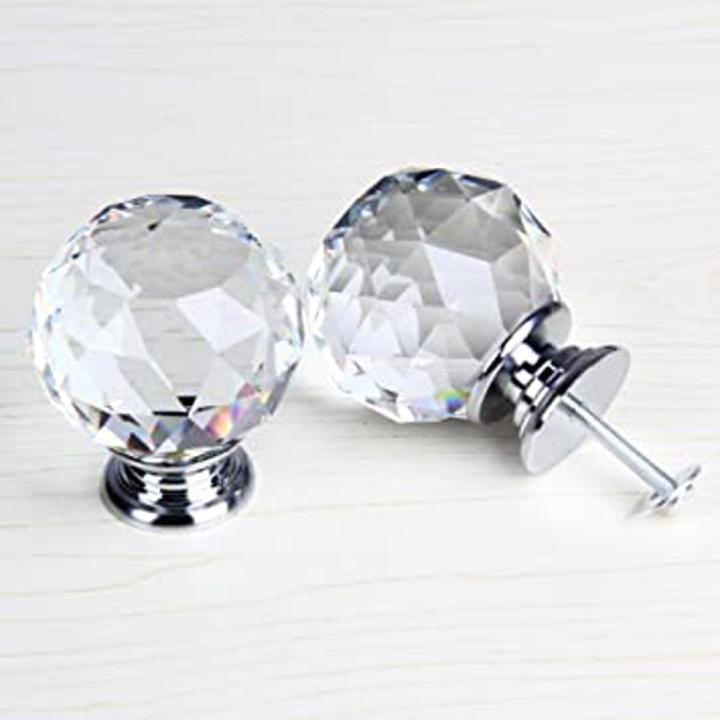 3 pcs Crystal Glass Knob For Cabinet, Drawer, Kitchen Office Chest Cabinet