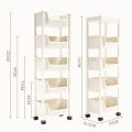 Trolley Bookshelf Portable Creative Mobile Display Cabinet Corner Kitchen Storage Rack Living Room Movable Bookshelf With Wheels. 