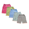 5 PCS Printed Cotton Half Pants for Baby Girls – Multicolor Combo Pack. 