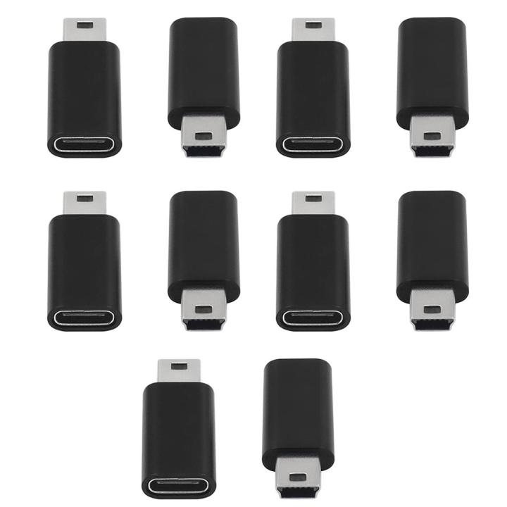 10Pcs USB C to Mini USB 2.0 Adapter for GoPro MP3 Players Dash Cam