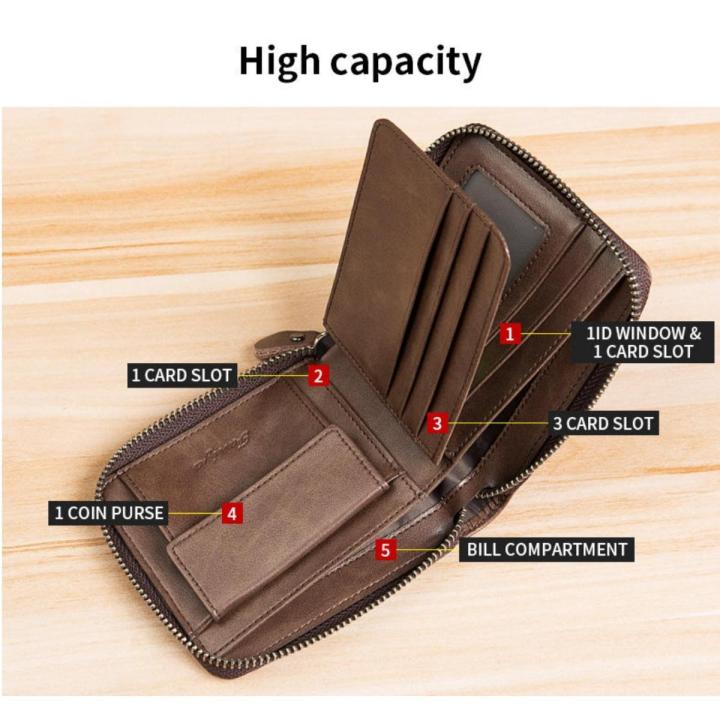 New Vintage Men's Wallet Coin Pocket Multi-Function Driving License Small Wallet Men's Pers Card Holder Money Bag - Wallet For Men