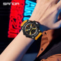 SANDA Three Screen Multifunctional Timing Watch Outdoor Waterproof Night Light Men's Watch SD3366-2.