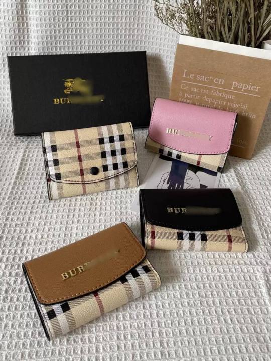 Premium Checkered Long Wallet for Women - Classic Plaid Card Holder & Purse Set - Stylish Flap Wallet with Button Closure - Multiple Colors