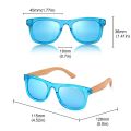 RAVENISA Wooden Kids Sunglasses Wood Sun Glasses For Boy Girl Children Polarized Cute Blue Mirror Eyewear Oculos Gafas De Sol. 