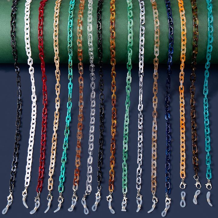 Bohemia Amber Acrylic Glasses Chain Women Leopard Resin Largand Chain For Glasses Sunglasses Hold Straps Cords Accessories