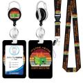 Thermal Transfer Badge Holder Portable Zinc Alloy Polyester ID Card Holder Rainbow Printed Detachable Phpne Lanyard for Office Use Emergency Preparedness Identification Display Corporate Events. 