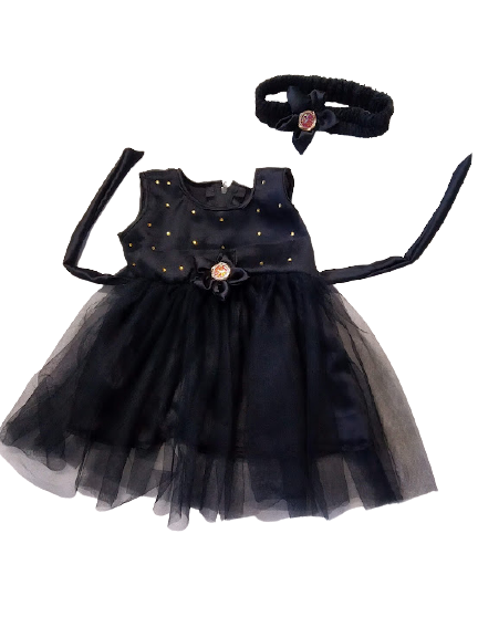 BLACK COLOUR PARTY DRESS FOR 0-12 YEARS GIRLS