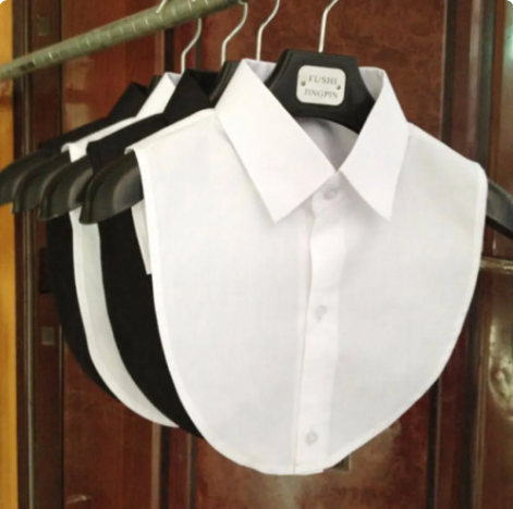 Women Men Cotton Fake Collar Blouse Vintage Solid Detachable Shirt Collar False Lapel Blouse Top Clothes Accessories