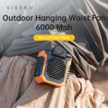 Vissko Outdoor Hanging Neck Fan Waist Fan 6000mah Mini Portable Rechargeable Bladeless Cooling Fan For Hiking Climbing Sports. 
