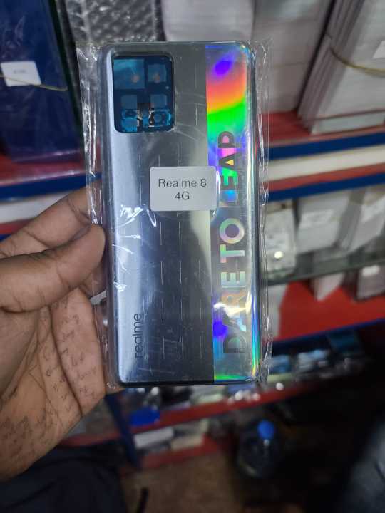 For Oppo Realme 8 4G Housing Frame with Battery Cover Replacement Back Battery Cover Glass Case - Mobile Phone - Phone