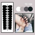 24Pcs Mid-length French False Nail with Diamond Gradient Square Press on Nails Flower Design Nail Wearable Manicure Tools.