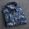 Mens Dress Shirts Striped Long Sleeve Spring Autumn Smart Casual Business Non-Ironing Slim Fit Formal Men's Shirt Blue White. 