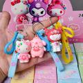 Origina Box 24Pcs Hello Kitty Anime Action Figure Kuromi Melody Model Keychain Toys For Children's Gifts Pendant. 