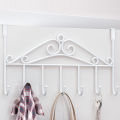 Over Door Metal Hanger Bracket 7 Hooks Towel Hat Coat Hooks Iron Hook Hanging Storage Rack Overdoor Organizer Accessories. 