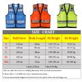 Hi Vis Safety Vest Orange Reflective Work Vest for Warehouse Construction Supervisor Working Clothes.