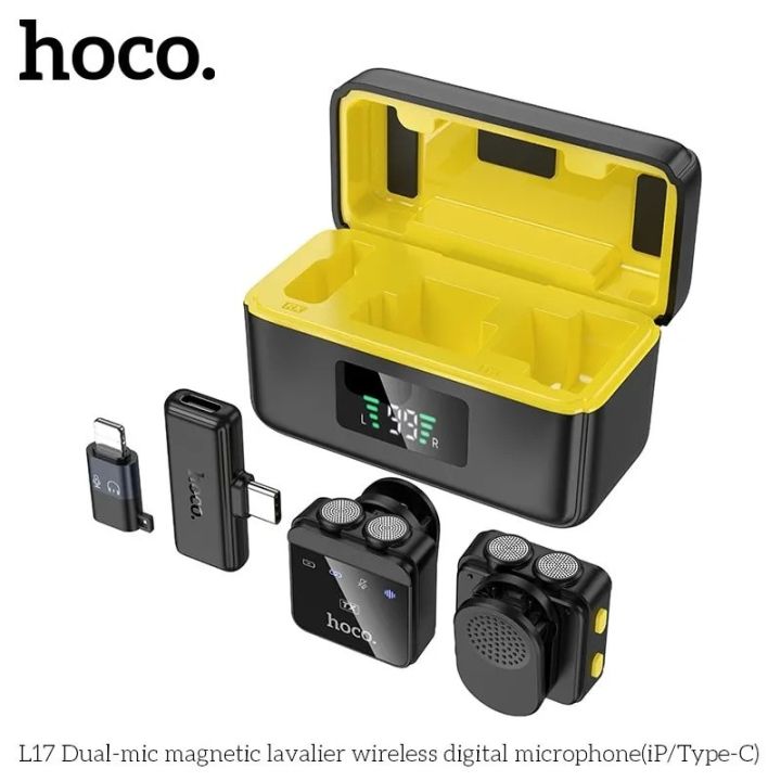 Hoco%20L17%20Dual-Mic%20Magnetic%20Lavalier%20Wireless%20Digital%20Microphone%20%20(iP/Type-C%20)%20-%20Image%202