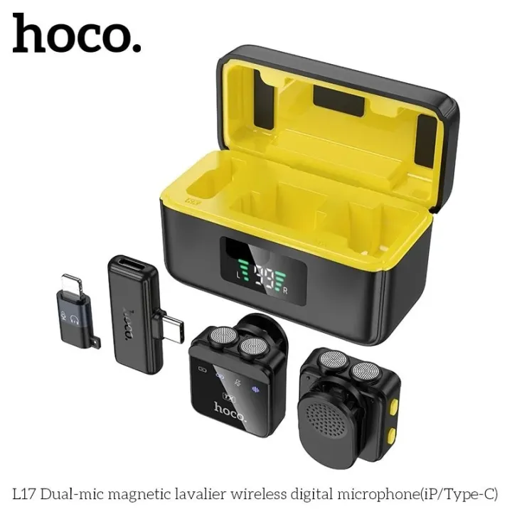 Hoco%20L17%20Dual-Mic%20Magnetic%20Lavalier%20Wireless%20Digital%20Microphone%20%20(iP/Type-C%20)%20-%20Image%202