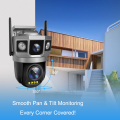 V380 4MP WiFi Outdoor Smart Home CCTV Camera 2 CAMERA BUT 3 MOBILE SCREEN Bullet PTZ Dual Lens 4K Resolution Night Vision Cloud Data Storage. 