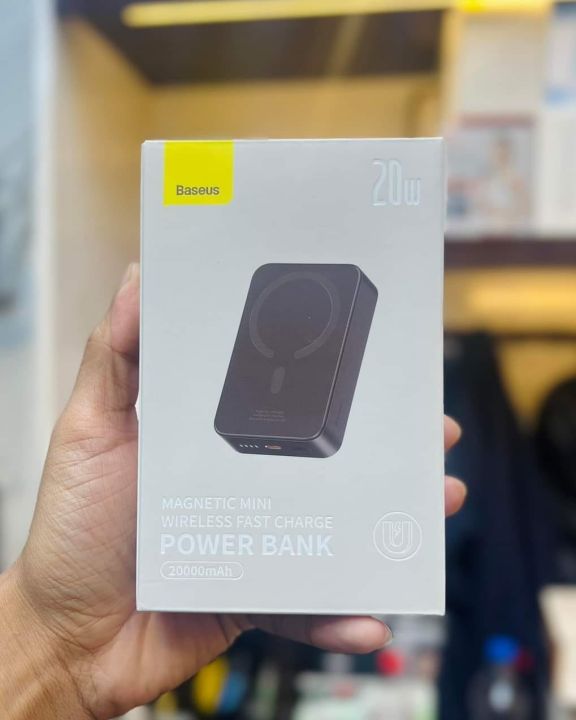 Baseus 20w 20000mAh Magnetic Mini Wireless Power Bank - Black