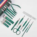 12-16pcs Nail Cutter Set Stainless Steel Nail Clippers Set With Folding Bag Manicure Scissors Makeup Beauty Tool. 