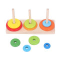 Wooden Stacker Rings, Geometric Stacker Toy Educational Preschool Learning Safe for Kids for Home. 