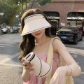 Sun Protection Sun Hat Female JapanUVSun Protection Hat Women's Summer UV Protection All-Match Big Brim Covering Face Visor Cap. 