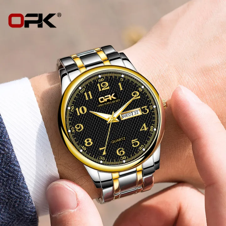 OPK%20new%20watch%20for%20men%20relo%20water%20proof%20pang%20lalaki%20fashion%20casual%20stainless%20steel%20quartz%20watch%20gold/black%20calendar%20luminous%20display%20-%20Image%206
