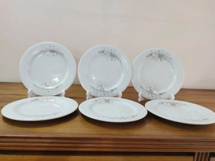 6%20Pcs%20Ceramic%20Flower%20Print%20Dinner%20Plate%20Set%2011"Inch%20,%20Flat%20Rice%20Dinner%20Plate,%20White%20Color%20Wikth%20print.%20Microwave%20oven%20save,Dishwasher%20Save,Dining%20Plate%20Set.%20-%20Image%205