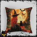 New long-haired little witch Halloween super soft pillow case for home living room sofa festive atmosphere ornaments cushion cover.