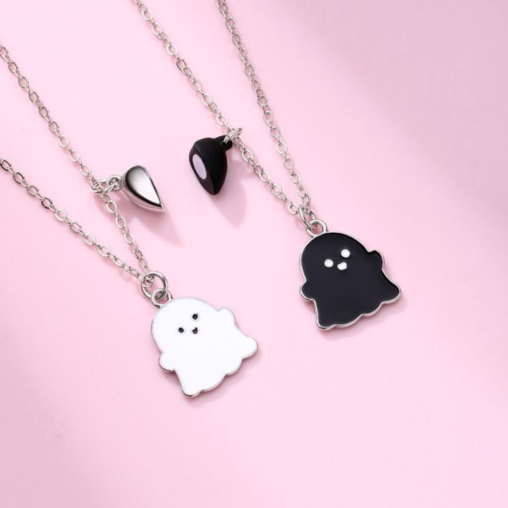Lovecryst%202Pcs/set%20Cute%20Black%20and%20White%20Ghost%20Magnet%20Best%20Friend%20Necklace%20for%20Girls%20BFF%20Friendship%20Jewelry%20Gift%20-%20Image%205