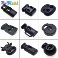 10pcs/pack Cord Lock Toggle Clip Stopper Plastic Black For Bags/Garments. 